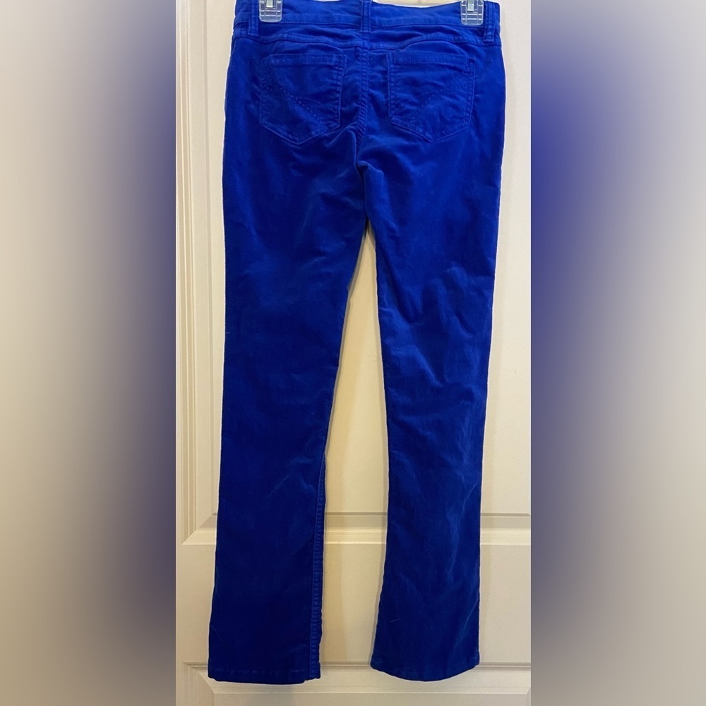 NWOT Juniors So Sz-1 Corduroy Pants- Eye Catching Bright Royal Blue, Mid-Rise,🎄 - Picture 3 of 16